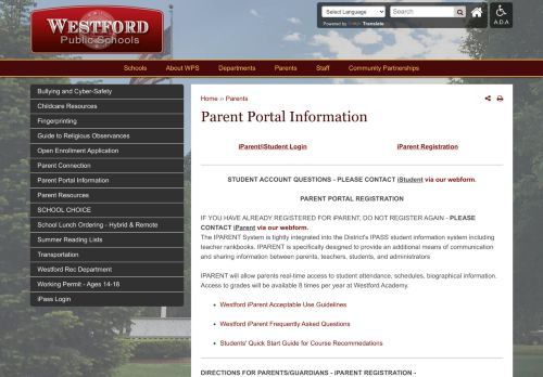 
                            10. Parent Portal Information | Westford Public Schools