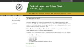 
                            7. Parent Portal Page - DeSoto ISD