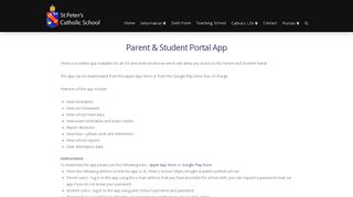 
                            12. Parent & Student Portal App - St Peter's Catholic School