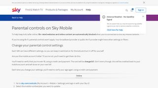 
                            4. Parental Controls - Sky Mobile | Sky Help | Sky.com