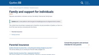 
                            8. Parental insurance | Gouvernement du Québec