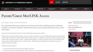 
                            4. Parent/Guest MavLINK Access | Registrar | University of Nebraska ...