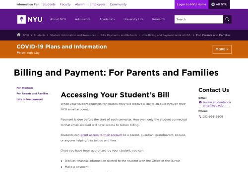 
                            2. Parents and Authorized Users - NYU