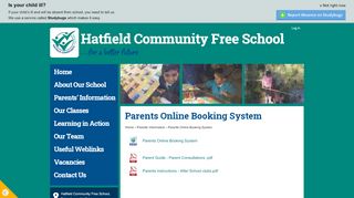 
                            11. Parents Online Booking System | Hatfield Community Free ...