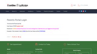 
                            8. Parents Portal Login | Frontline International School Ajman