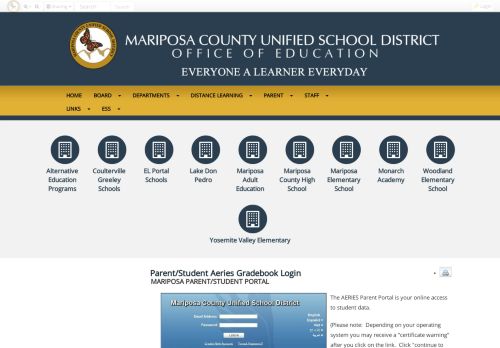 
                            12. Parent/Student Aeries Gradebook Login • Page - Mariposa County ...