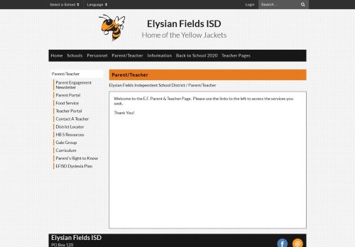 
                            8. Parent/Teacher - Elysian Fields Independent ... - Elysian Fields ISD