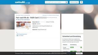 
                            10. Pari-Card-Life.de - Erfahrungen und Bewertungen - Webwiki