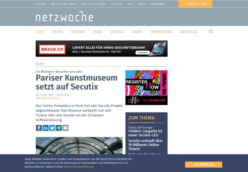 
                            10. Pariser Kunstmuseum setzt auf Secutix | Netzwoche