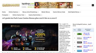 
                            2. Park Lane Casino Bonus ohne Einzahlung einfach mal nutzen!