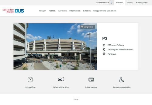 
                            6. Parkhaus P3 – Zentrale Stellplätze am Flughafen Düsseldorf