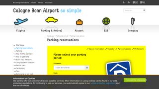 
                            3. Parking reservations - Parking & Arrival - Cologne Bonn Airport