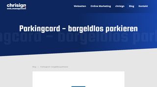 
                            5. Parkingcard - bargeldlos parkieren - chrisign gmbh