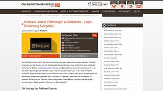 
                            3. Parklane Casino Erfahrungen & Testbericht - Login ... - Casino Vergleich