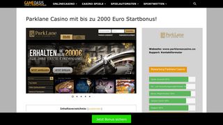 
                            6. Parklane Casino - jetzt bis zu 2000 Euro Willkommensbonus sichern!