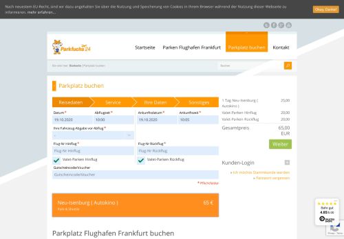 
                            12. Parkplatz Flughafen Frankfurt buchen - parkfuchs24.de