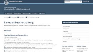 
                            9. Parkraumbewirtschaftung - Universitätsverwaltung - Universität zu Köln