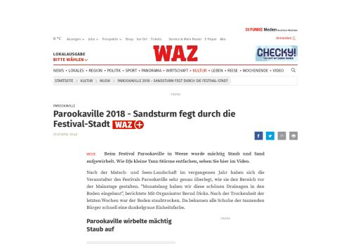 
                            12. Parookaville 2018 - Sandsturm fegt durch die Festival-Stadt | waz.de ...