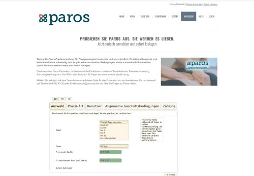 
                            4. Paros Praxis-Software für Therapeuten | Anmelden und sofort gratis ...