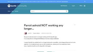 
                            8. Parrot astroid NOT working any longer... - The Spotify Community
