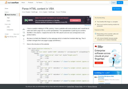
                            2. Parse HTML content in VBA - Stack Overflow