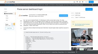
                            1. Parse server dashboard login - Stack Overflow
