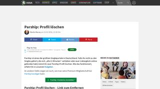 
                            9. Parship: Profil löschen – GIGA