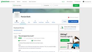 
                            7. Parsian Bank - Do not expect too much. | Glassdoor