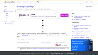 
                            9. Parsing Skype logs - Stack Overflow