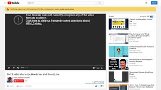 
                            5. Part 8 video shortcode Wordpress and themify.me - YouTube