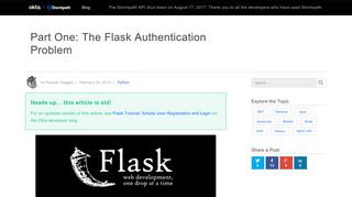 
                            12. Part One: The Flask Authentication Problem - Stormpath