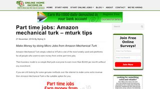 
                            9. Part time jobs: Amazon mechanical turk – mturk tips