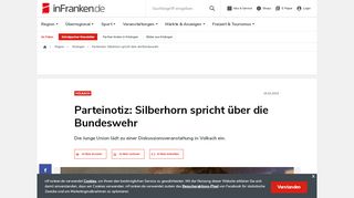 
                            11. Parteinotiz: Silberhorn spricht über die Bundeswehr - inFranken