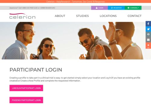 
                            8. Participant Login | Celerion - Clinical Research, Participate in a Study ...