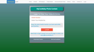 
                            8. Participant Login - Mycutebaby Contest - mycutebaby.in