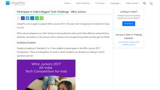 
                            10. Participate in India's Biggest Tech Challenge - Whiz Juniors