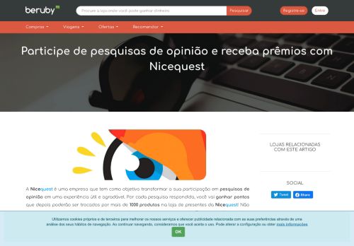 
                            4. Participe de pesquisas de opinião e receba prêmios com Nicequest