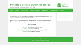 
                            1. Particles in German, English and beyond – January 21-22, 2019 ...