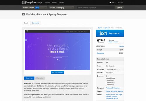 
                            3. Particles - Personal + Agency Template | WrapBootstrap