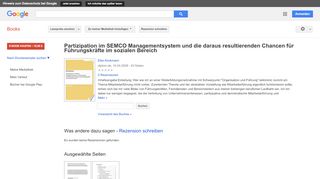 
                            8. Partizipation im SEMCO Managementsystem und die daraus ...