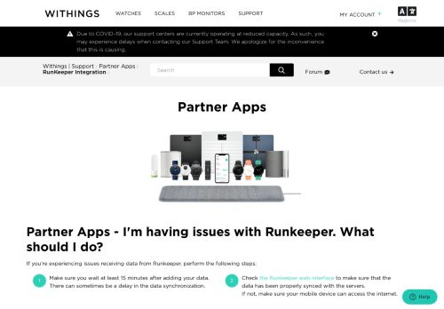 
                            9. Partner Apps - I'm having issues with Runkeeper. What should I do ...