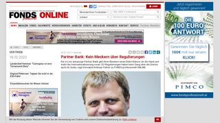 
                            8. Partner Bank: Kein Meckern über Regulierungen | Vertrieb | 05.07 ...