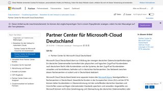 
                            10. Partner Center für Microsoft-Cloud Deutschland | Microsoft Docs