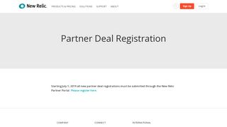 
                            5. Partner Deal Registration - New Relic