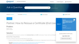 
                            6. Partner: How to Reissue a Certificate (End User Portal/API)