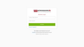 
                            1. Partner-Login - 100Partnerprogramme.de | 100partnerprogramme.de