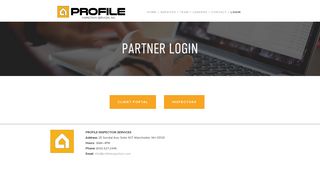 
                            8. PARTNER LOGIN — Profile Inspection Services, Inc.