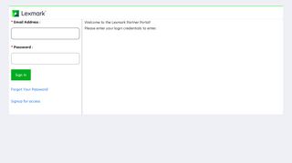 
                            1. Partner Portal - Login - Lexmark