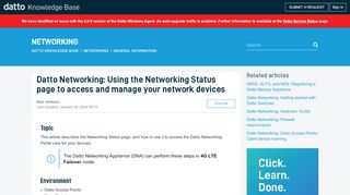 
                            7. Partner Portal: Networking Status & Accessing your Networking device ...