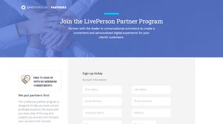 
                            12. Partner Signup Wizard | LivePerson